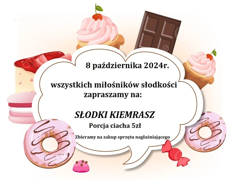 Plakat - zaproszenie na słodki kiermasz